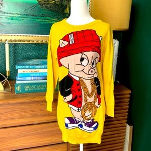 Porky Pig longline sweater dress
